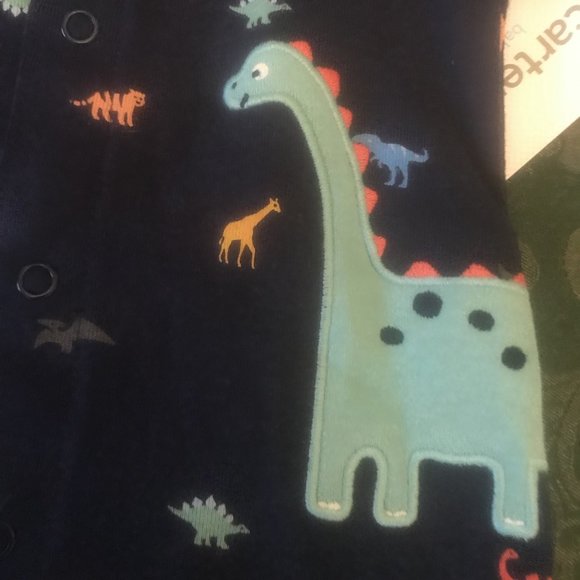 NWt carters baseball dinsosaur rompers nb newborn - Picture 4 of 7